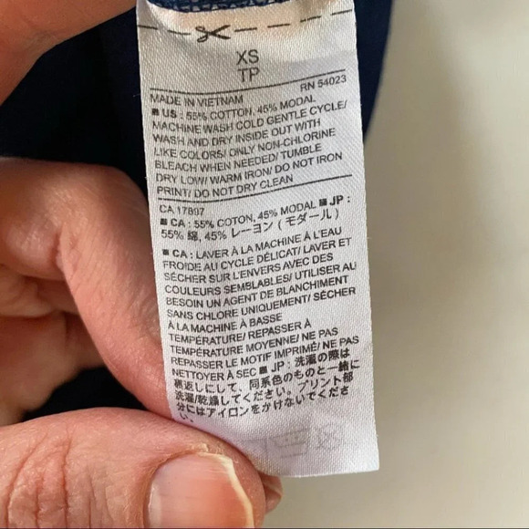 Banana Republic Optimist Tee Navy Blue Women’s Size XS Crewneck Short Sleeve - Picture 5 of 8